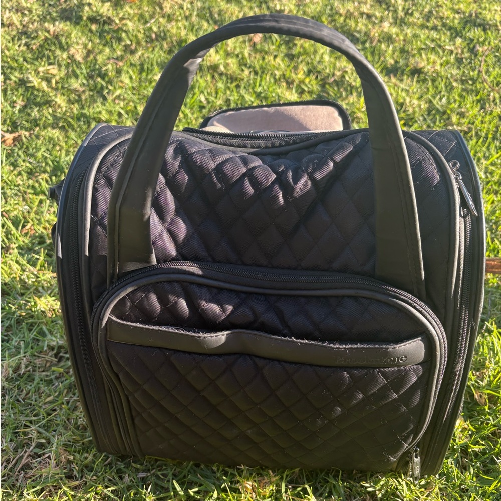Brookstone Quilted Black Travel Bag